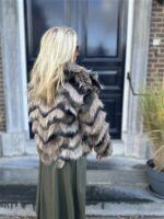Faux Fur Colori Kaki Taupe Zwart