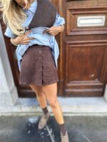 Skort Zp1106 Suede Bruin