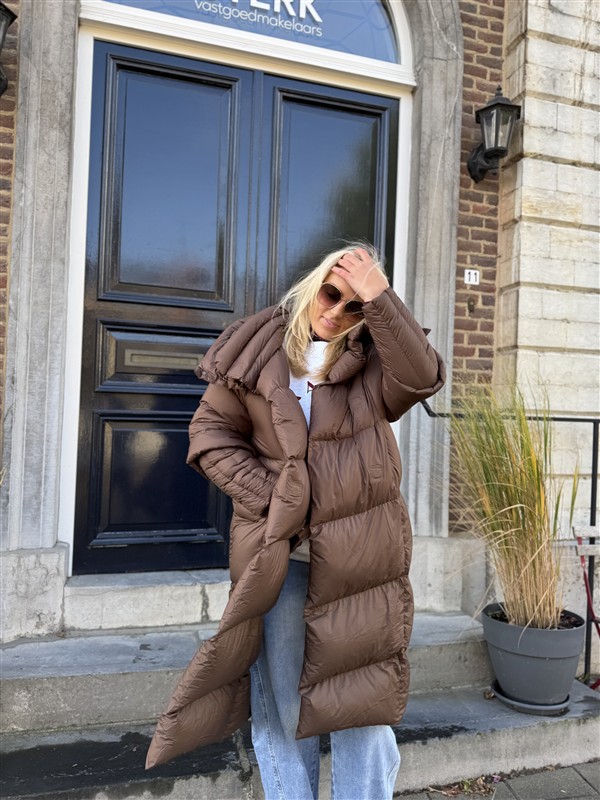 Donsjas Dubbele Kraag Bruin