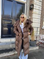 Donsjas Dubbele Kraag Bruin