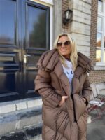 Donsjas Dubbele Kraag Bruin