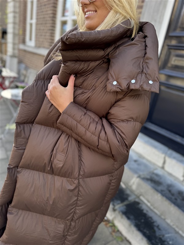 Donsjas Dubbele Kraag Bruin