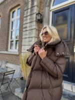 Donsjas Dubbele Kraag Bruin