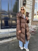 Donsjas Dubbele Kraag Bruin
