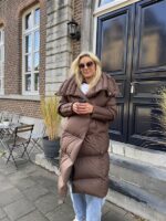 Donsjas Dubbele Kraag Bruin