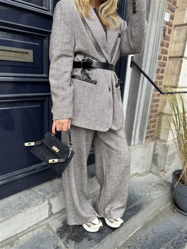 Pantalon Visgraad Bruin L9399