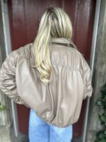 Lederlook Bomber Frons Beige Ld3528