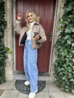 Lederlook Bomber Frons Beige Ld3528