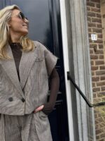 Geruiten Vest/blouse Bruin