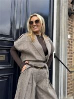 Geruiten Vest/blouse Bruin