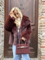 Faux Fur 98231 Uni Bordeaux