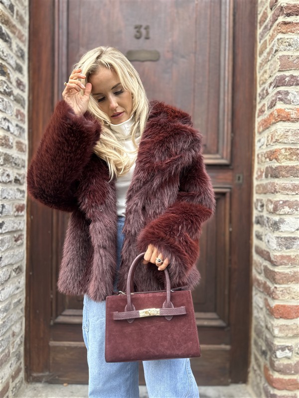 Faux Fur 98231 Uni Bordeaux