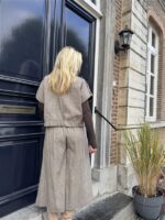 Geruiten Vest/blouse Bruin