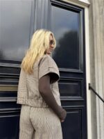 Geruiten Vest/blouse Bruin