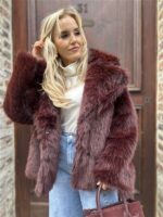 Faux Fur 98231 Uni Bordeaux