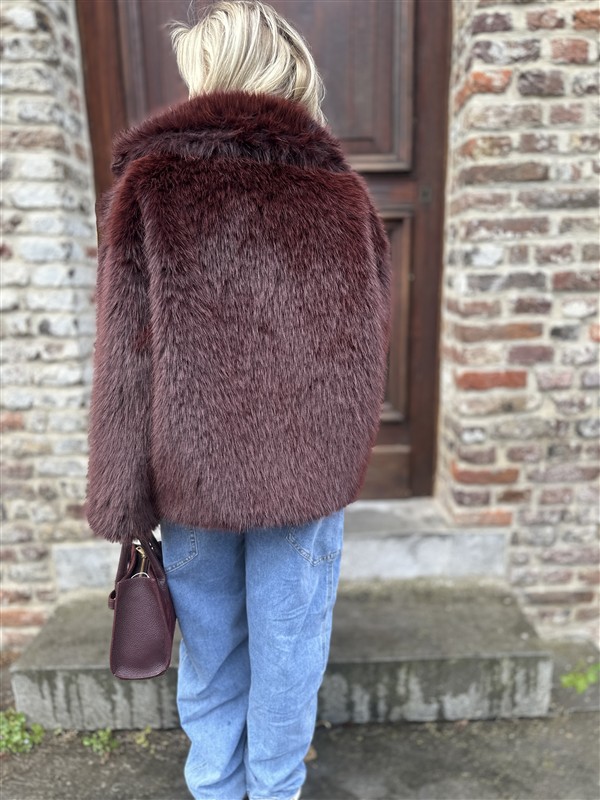 Faux Fur 98231 Uni Bordeaux