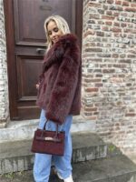 Faux Fur 98231 Uni Bordeaux
