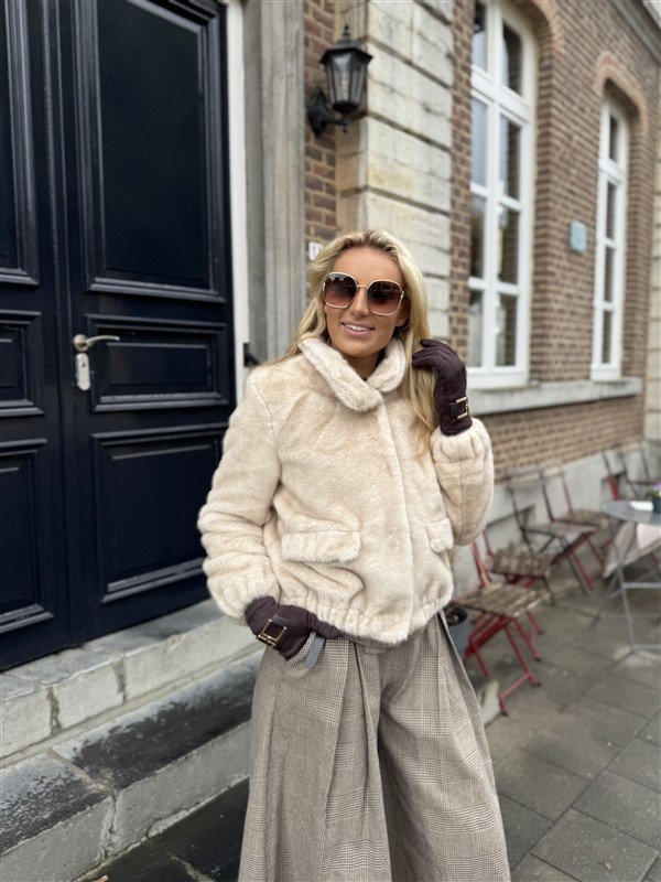 Faux Fur F25503 Beige