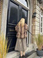 Faux Fur Jas Mix Colors Bruinmix