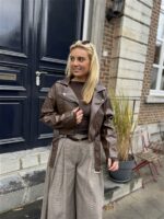 Lederlook Jasje Bruin 4584