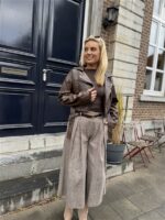 Lederlook Jasje Bruin 4584