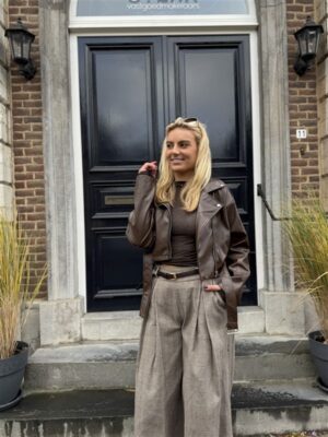 Lederlook Jasje Bruin 4584