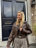 Lederlook Jasje Bruin 4584