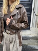 Lederlook Jasje Bruin 4584