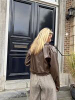 Lederlook Jasje Bruin 4584