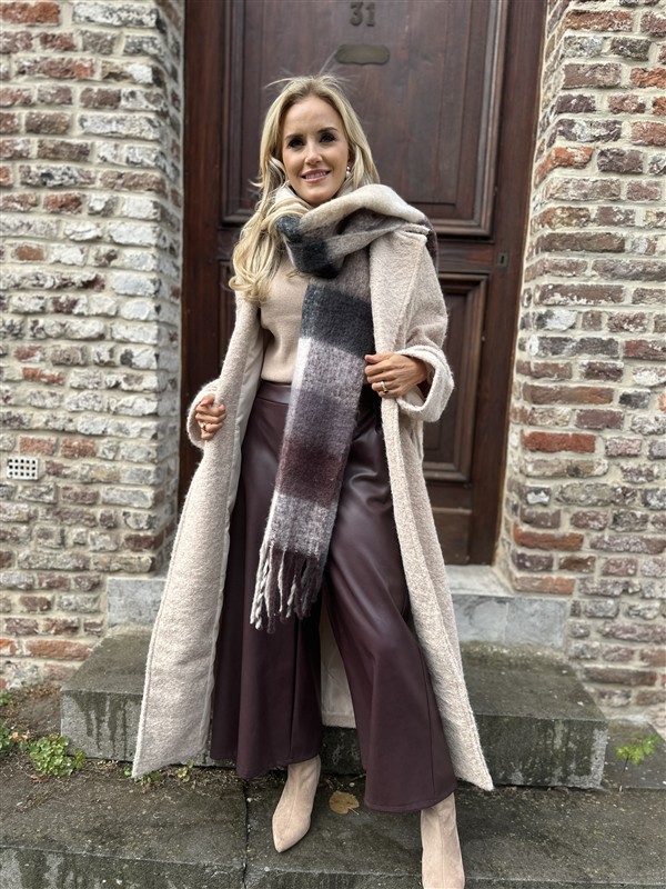 Sjaal Ruit S25603 Bruin