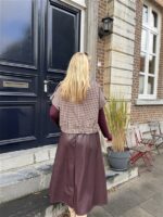 Lederlook Midi Rok Brodeaux H2836