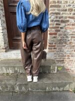 Barrelfit Lederlook Broek Bruin 7222-P8