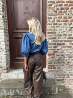 Barrelfit Lederlook Broek Bruin 7222-P8