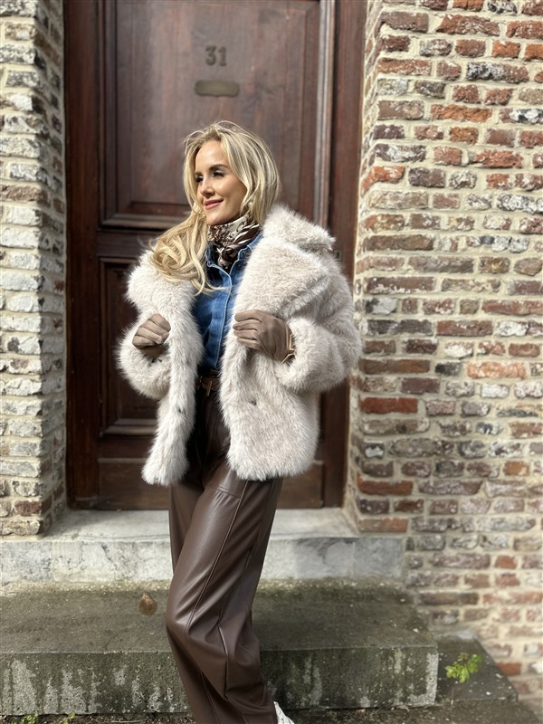 Barrelfit Lederlook Broek Bruin 7222-P8