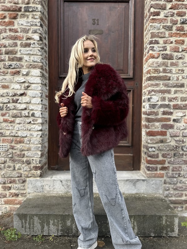 Faux Fur 98231 Uni Bordeaux
