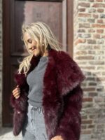 Faux Fur 98231 Uni Bordeaux
