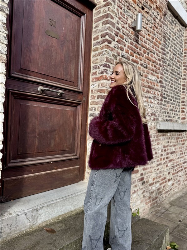 Faux Fur 98231 Uni Bordeaux