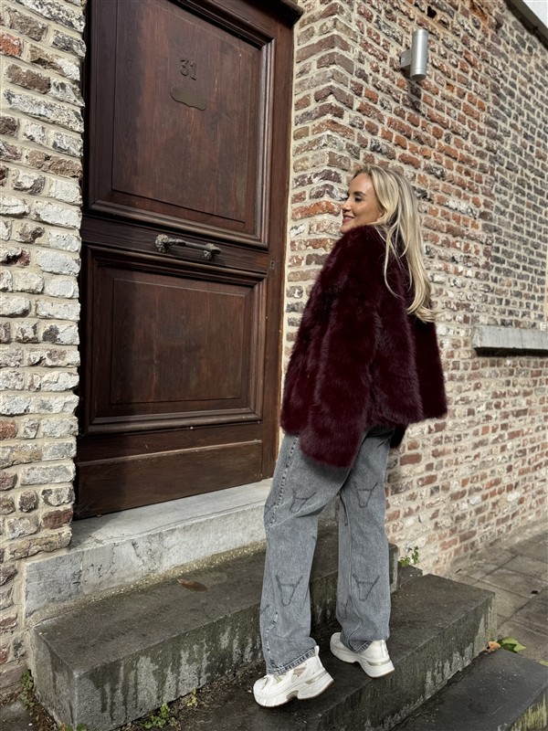 Faux Fur 98231 Uni Bordeaux