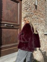 Faux Fur 98231 Uni Bordeaux