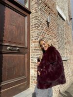 Faux Fur 98231 Uni Bordeaux