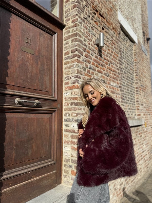 Faux Fur 98231 Uni Bordeaux