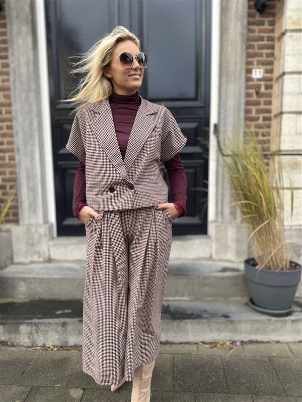 Broek Pdp Bordeaux Met Riem