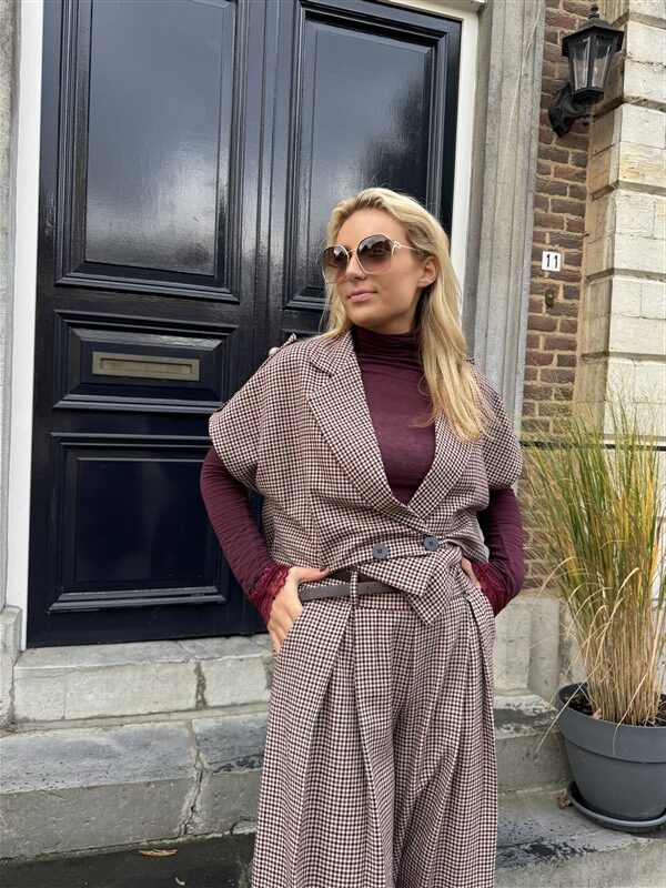 Broek Pdp Bordeaux Met Riem