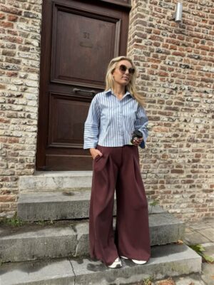 Pantalon Wide Bordeaux H3207