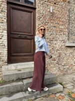 Pantalon Wide Bordeaux H3207