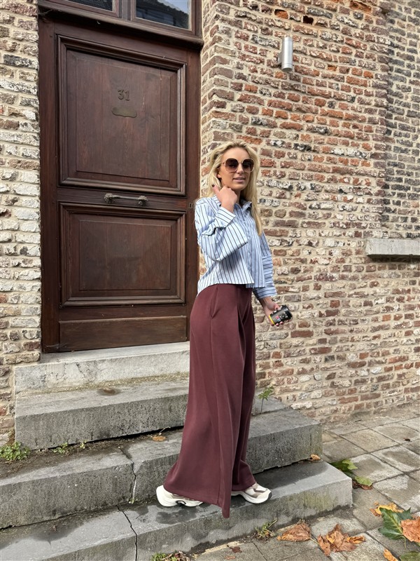 Pantalon Wide Bordeaux H3207