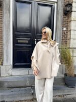 Poncho Cape Overslag Ecru L3m351