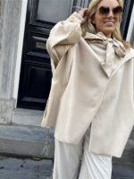 Poncho Cape Overslag Ecru L3m351