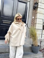 Poncho Cape Overslag Ecru L3m351