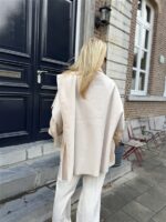 Poncho Cape Overslag Ecru L3m351